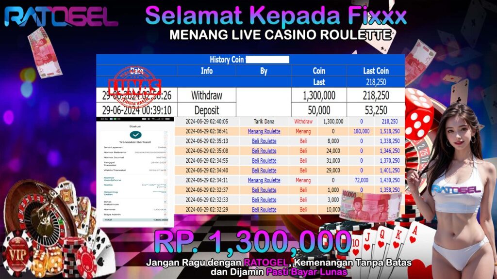 BUKTI JACKPOT ROULETTE TERPERCAYA DI INDONESIA TGL 29-06-2024