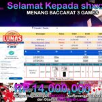 BUKTI JACKPOT BACCARAT  3 GAMES TERPERCAYA DI INDONESIA TGL 12-07-2024