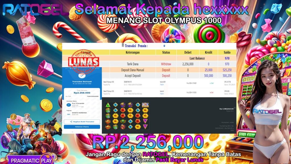 BUKTI JACKPOT SLOT GATES OF OLYMPUS 1000 TERPERCAYA DI INDONESIA TGL 14-07-2024