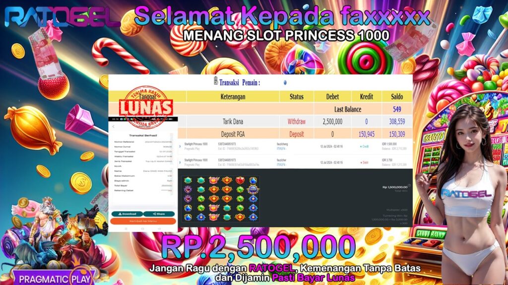 BUKTI JACKPOT SLOT STARLIGHT PRINCESS 1000 TERPERCAYA DI INDONESIA TGL 12-07-2024